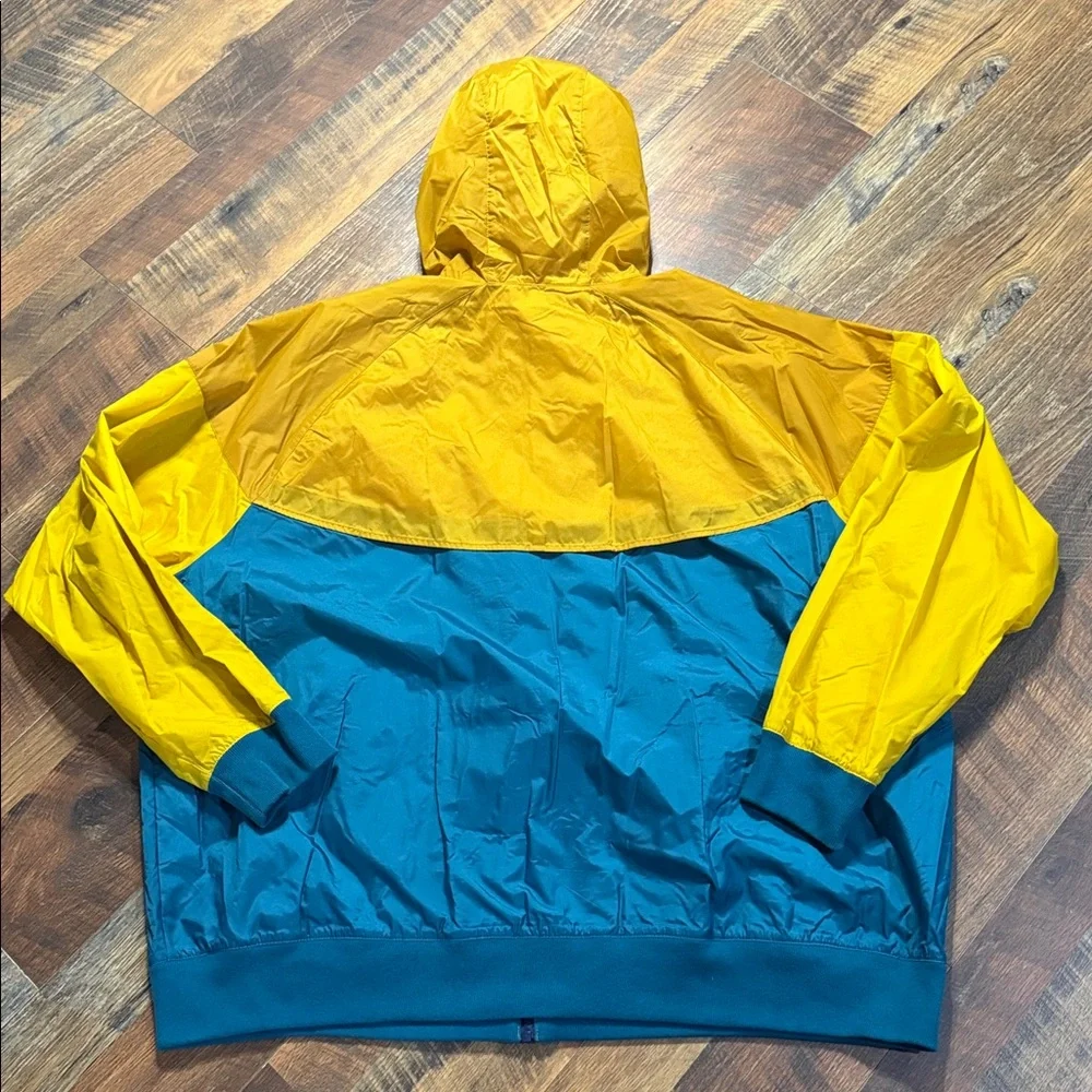 Nike Windrunner Jacket Yellow/Teal Hooded Zip XXL